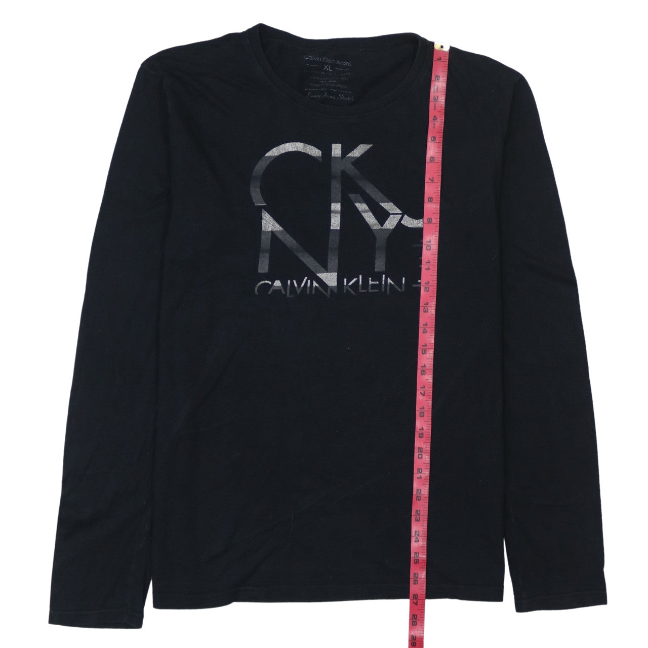 Calvin Klein Jeans Men's Black XL Long Sleeve Graphic T-Shirt
