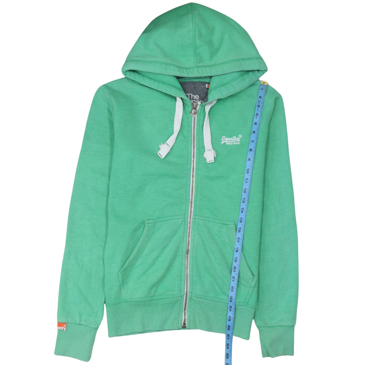 Superdry Men's Green Full Zip Hoodie Sweatshirt S Classic Fit