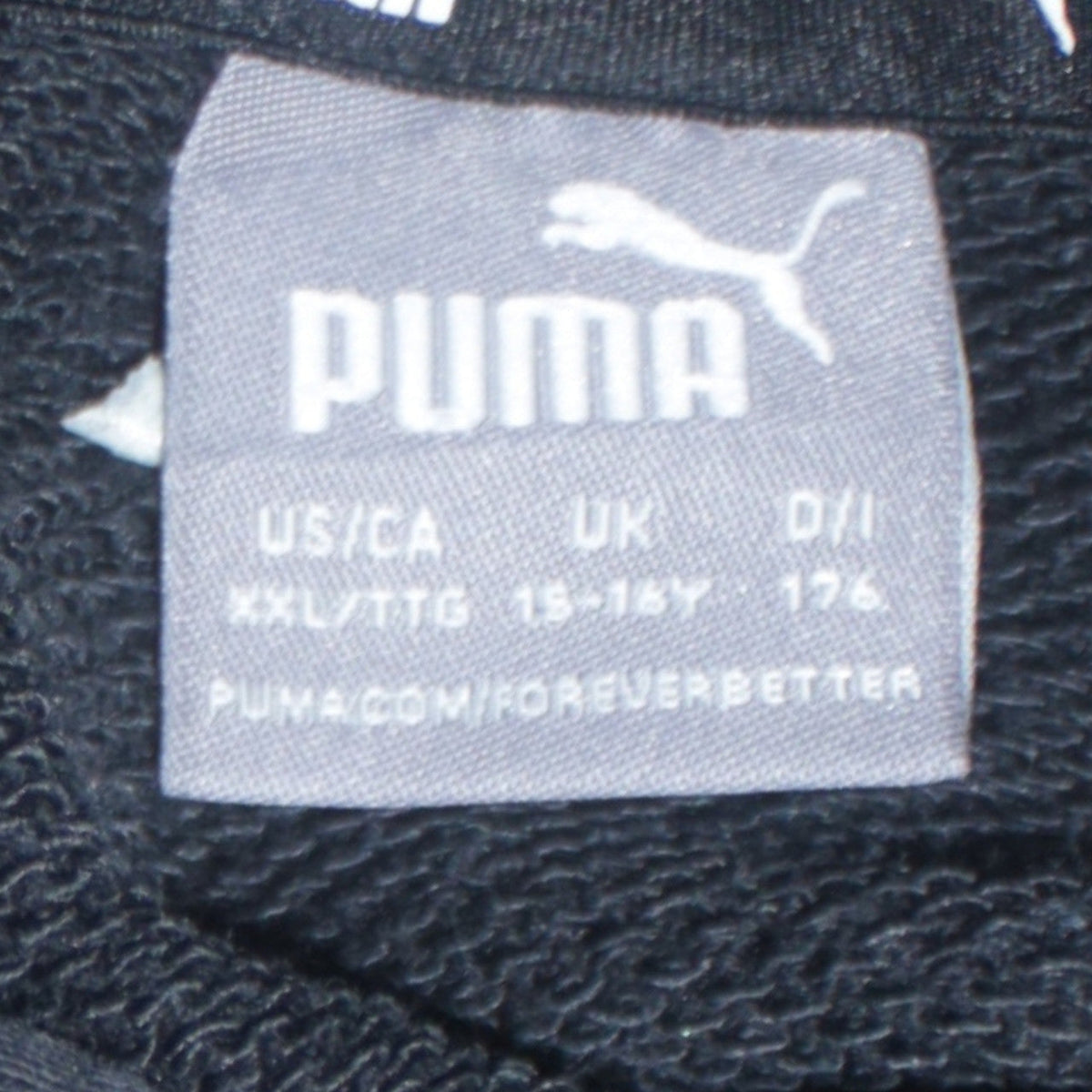 Puma Boys Black Pullover Hoodie 15-16 Years Athletic Fit Logo Design