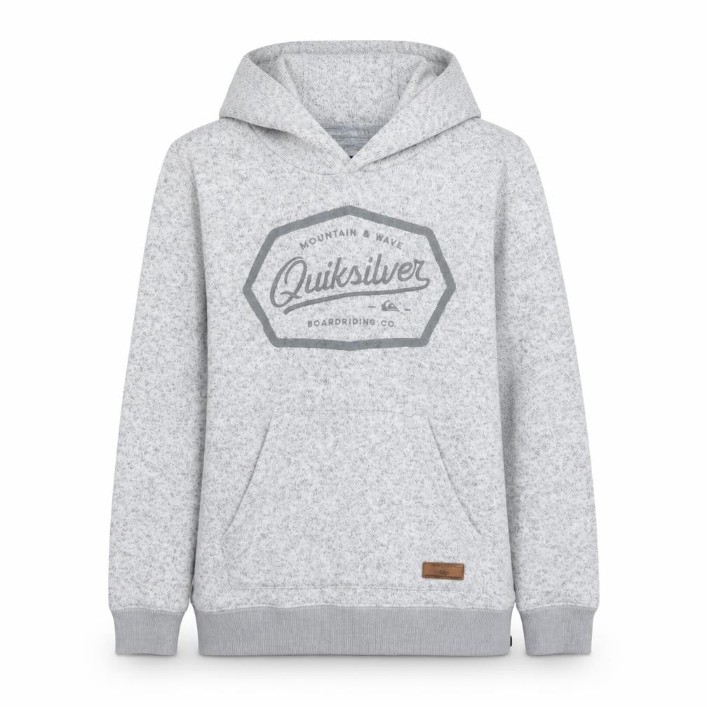 Quiksilver Womens Grey Pullover Hoodie Size L Logo Print Casual