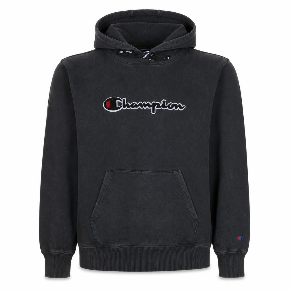 Champion Men's Black Small Pullover Hoodie with Logo Embroidery