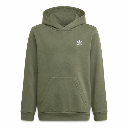 Adidas Boys Khaki Green Pullover Hoodie 11-12 Years Cotton Blend Logo Casual