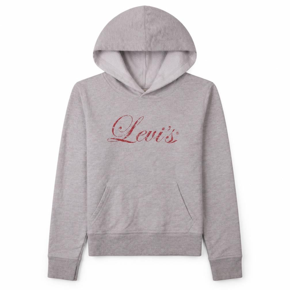 Levi's Womens Grey Pullover Hoodie Small Hooded Logo Sweatshirt