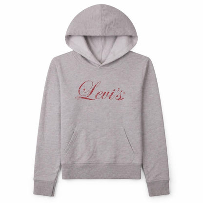 Levi's Womens Grey Pullover Hoodie Small Hooded Logo Sweatshirt
