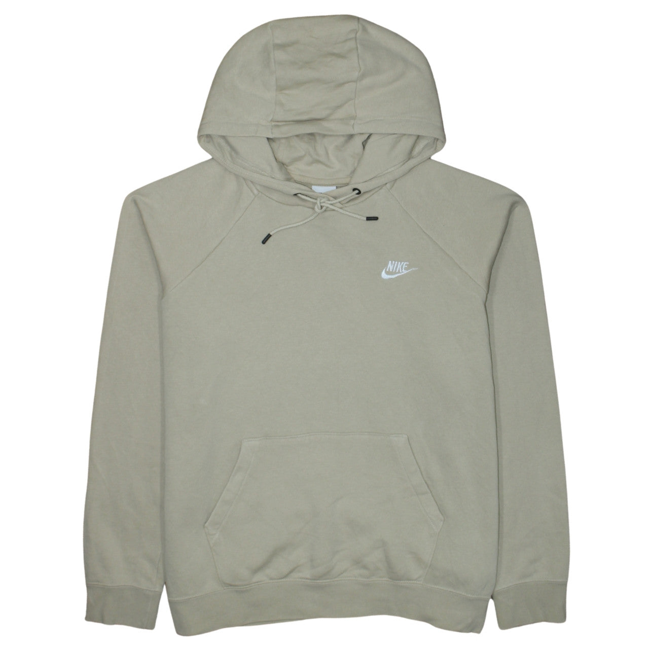 Nike Men's Beige XL Pullover Hoodie with Logo and Kangaroo Pocket