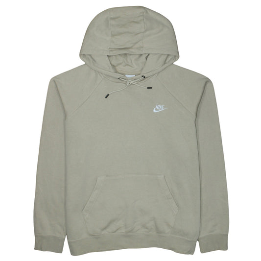 Nike Men's Beige XL Pullover Hoodie with Logo and Kangaroo Pocket