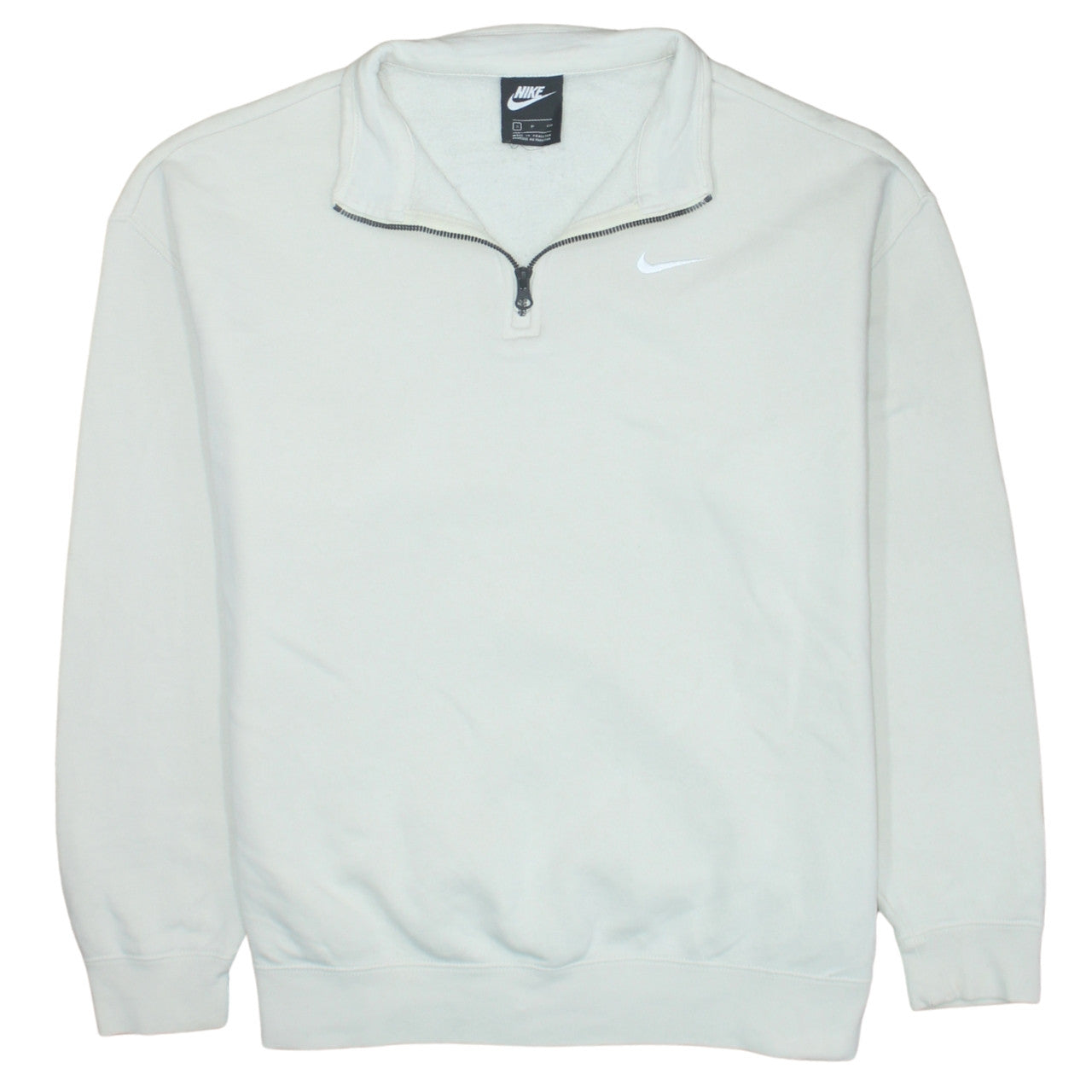 Nike Men's White 1/4 Zip Fleece Sweatshirt Small