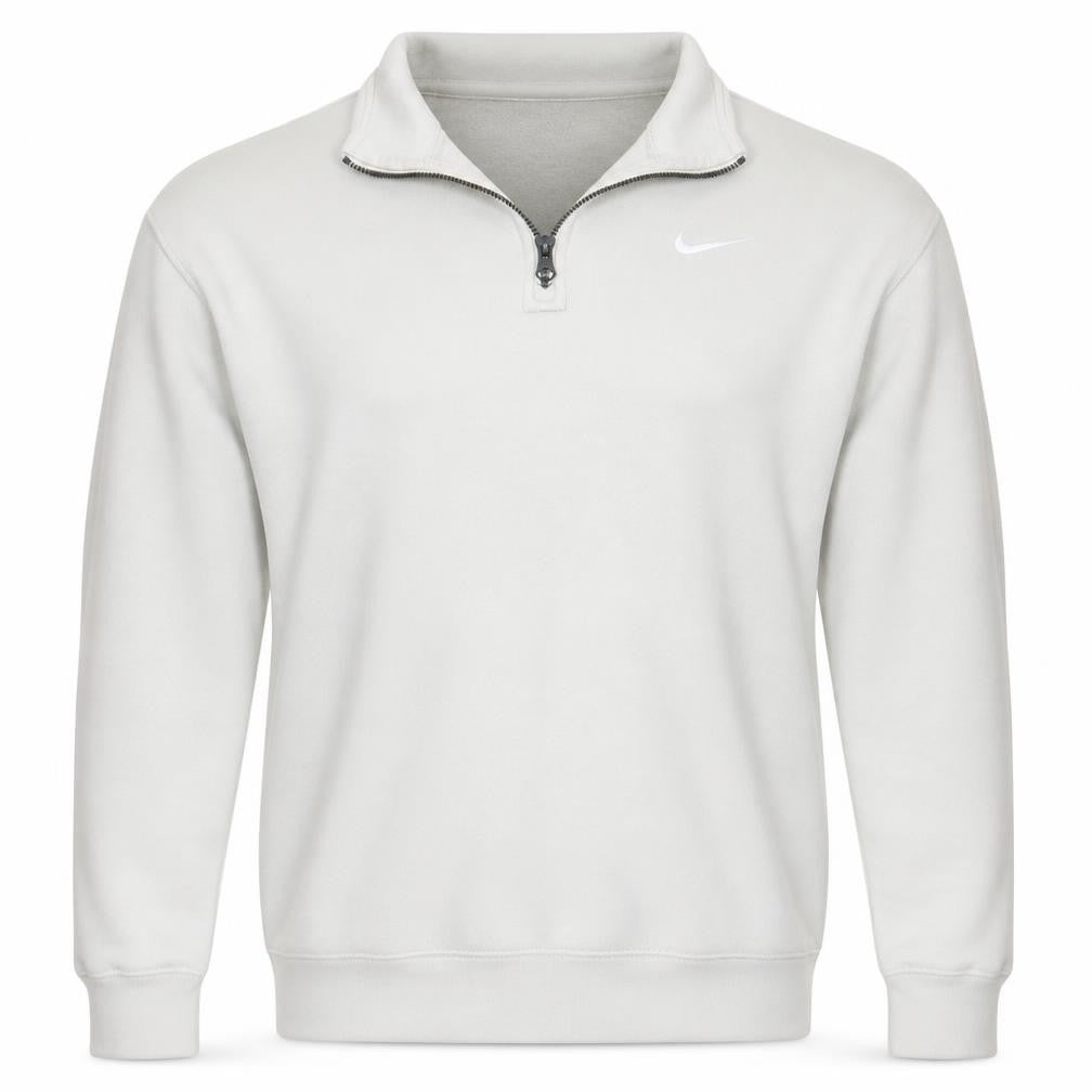 Nike Men's White 1/4 Zip Fleece Sweatshirt Small