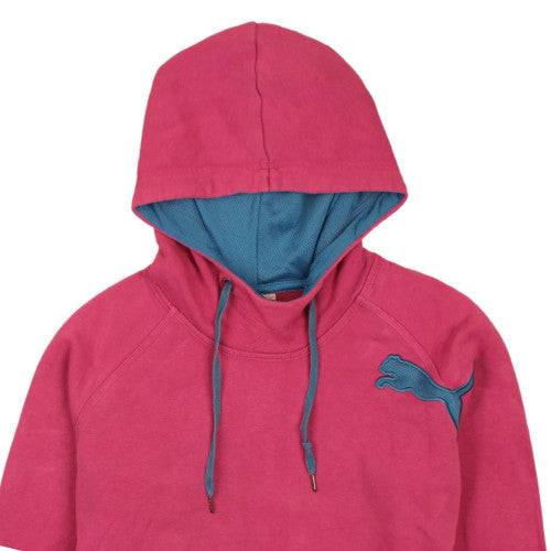 Puma Womens Pink Hooded Pullover Sweatshirt Size 12 UK