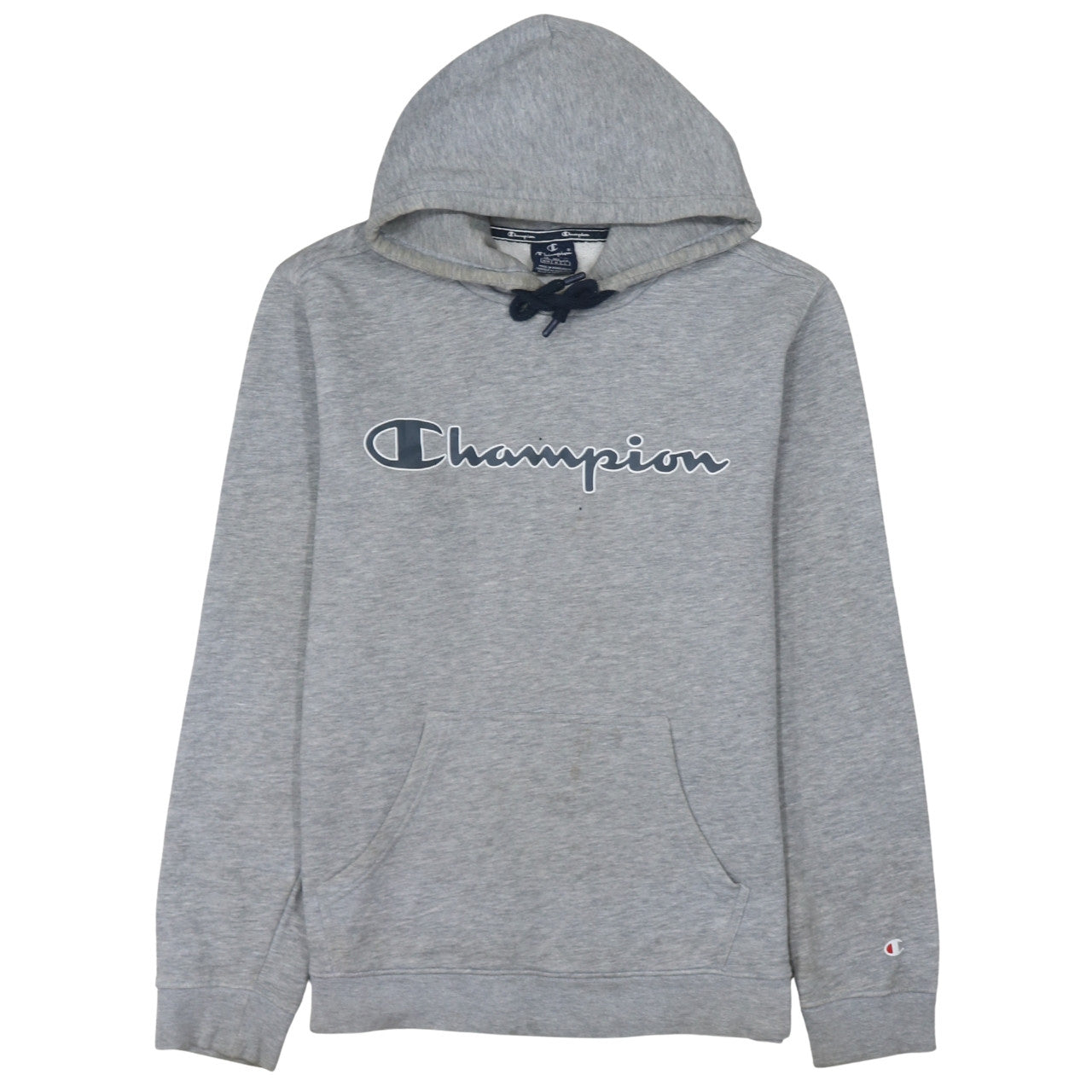 Champion Men Grey Logo Pullover Hoodie Size M Regular Fit
