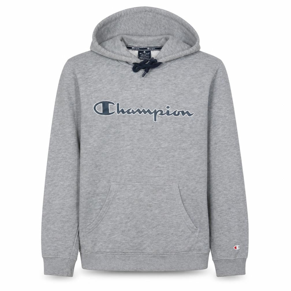 Champion Men Grey Logo Pullover Hoodie Size M Regular Fit