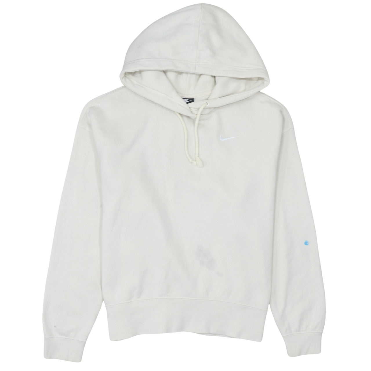 Nike Men's White Pullover Hoodie M Regular Fit Fleece Sweatshirt