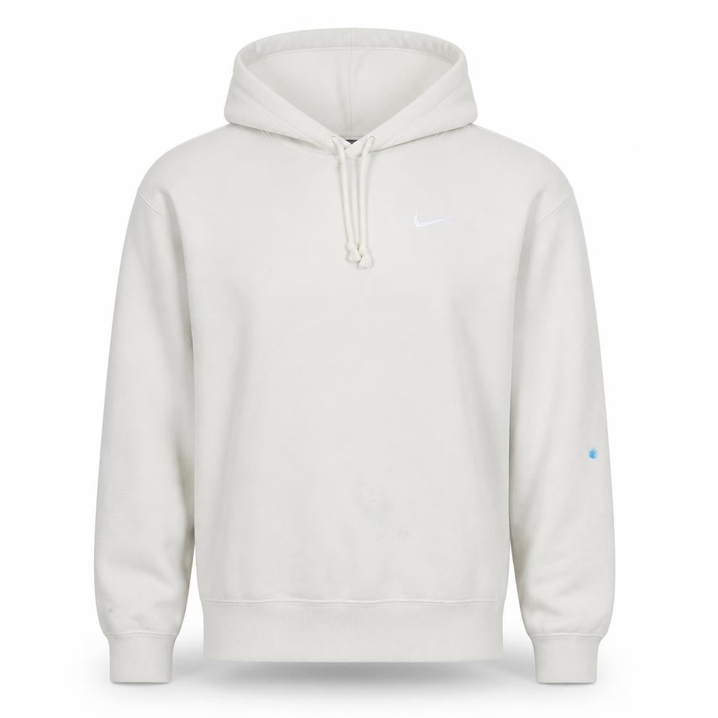 Nike Men's White Pullover Hoodie M Regular Fit Fleece Sweatshirt