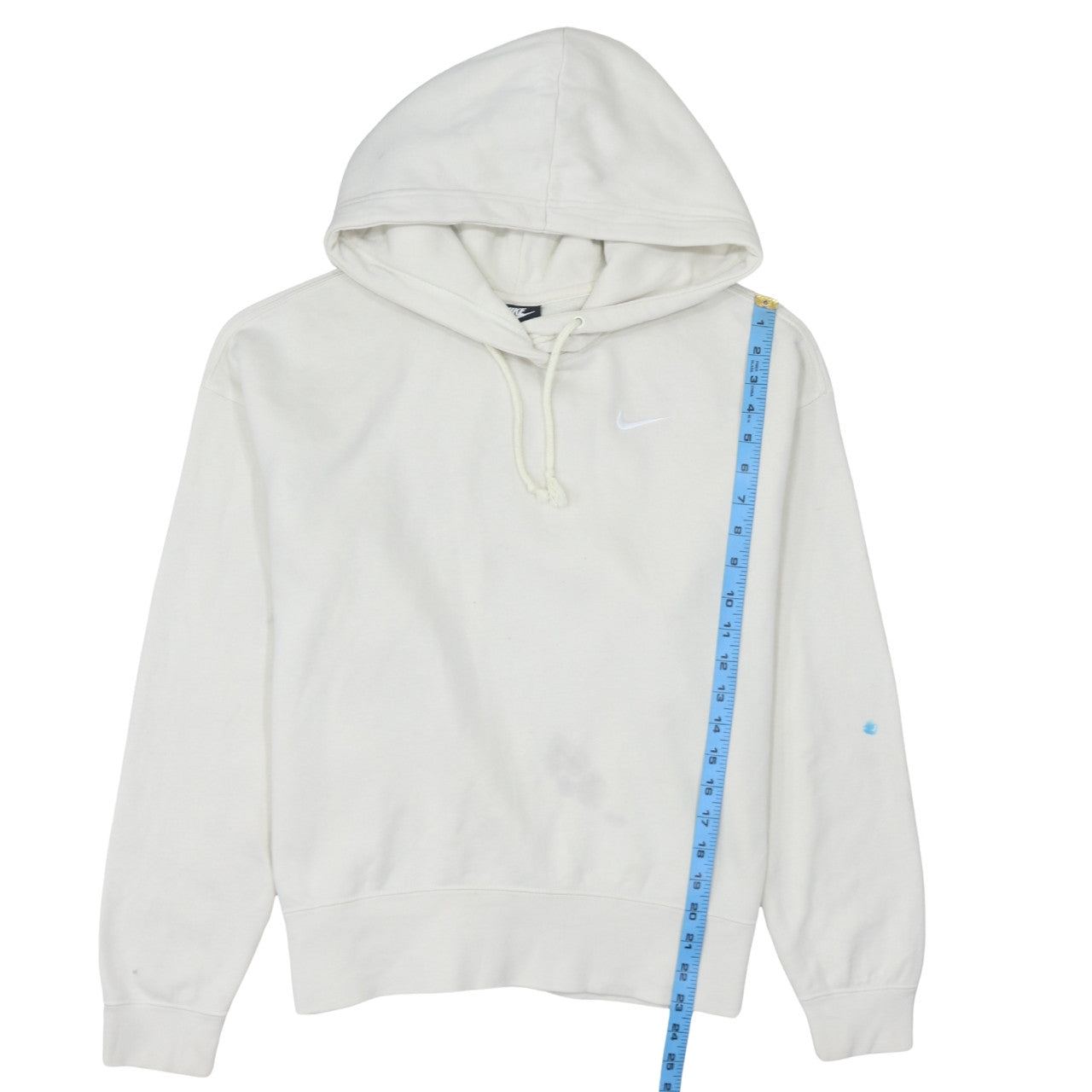Nike Men's White Pullover Hoodie M Regular Fit Fleece Sweatshirt