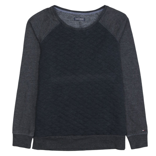 Tommy Hilfiger Men’s Grey Quilted Crew Neck Sweatshirt M