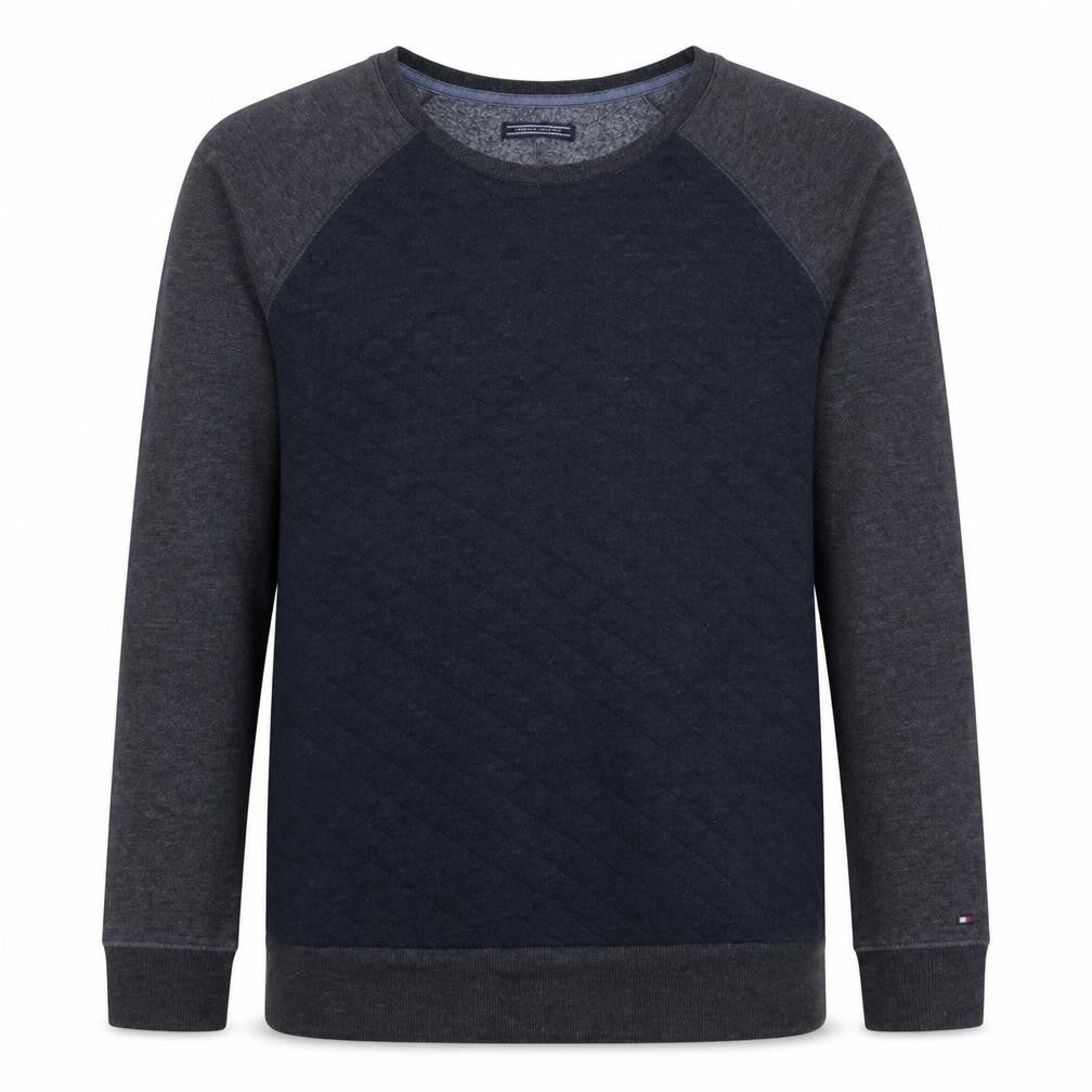 Tommy Hilfiger Men’s Grey Quilted Crew Neck Sweatshirt M