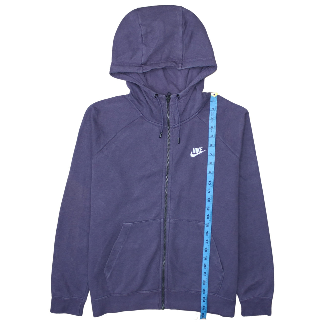 Nike Women Purple Full Zip Hoodie Size L Cotton Blend
