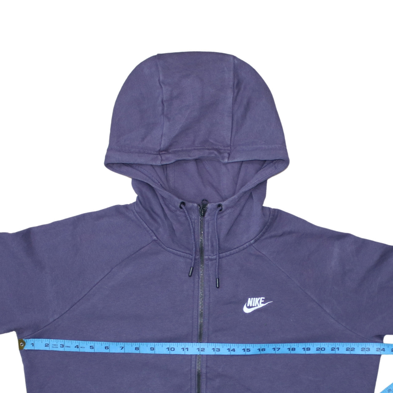 Nike Women Purple Full Zip Hoodie Size L Cotton Blend
