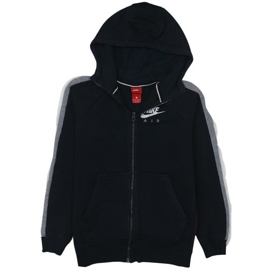 Nike Air Women's Black XS Full Zip Hoodie with Grey Stripes