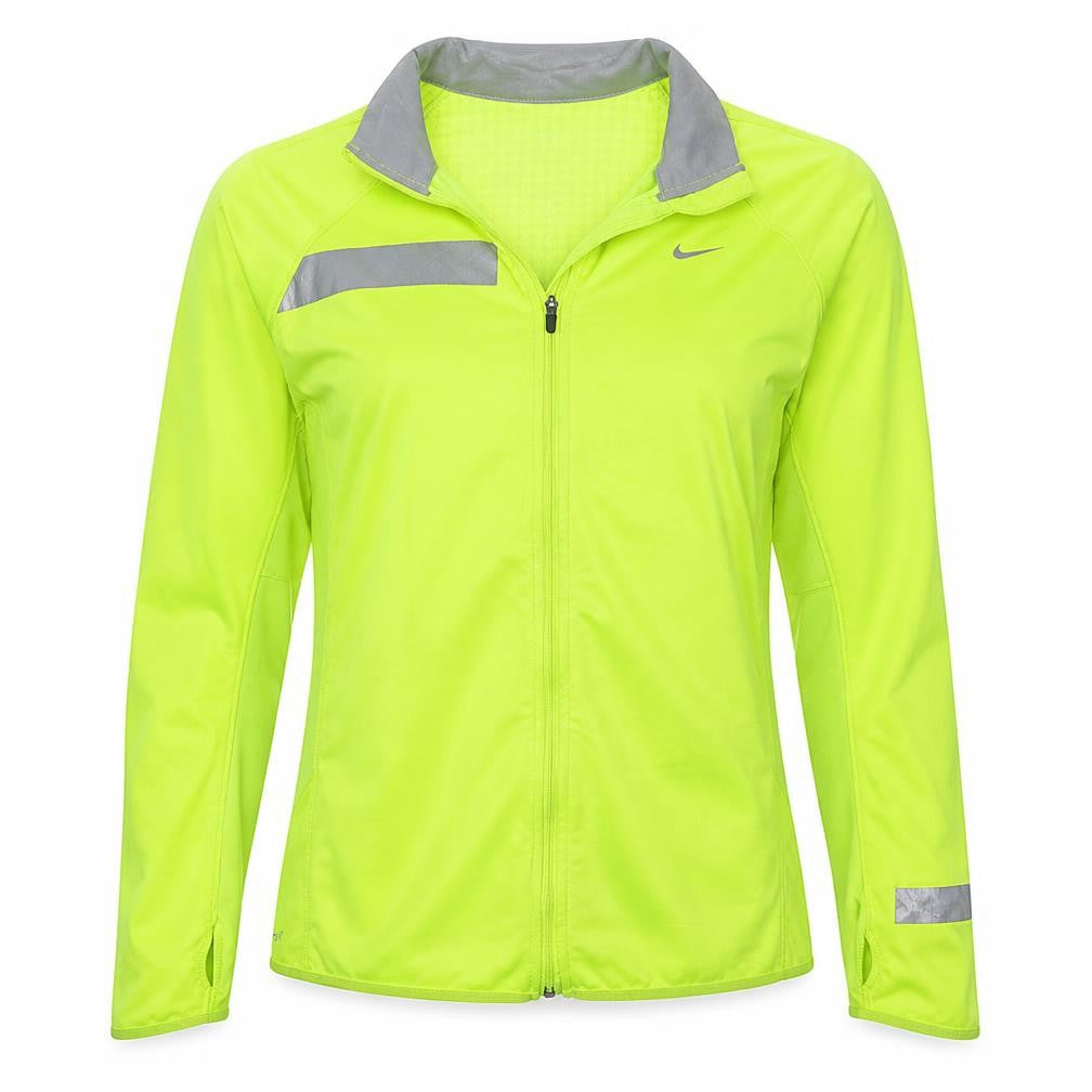 Nike Women's Yellow Dri-FIT Windbreaker Jacket L Reflective Lightweight