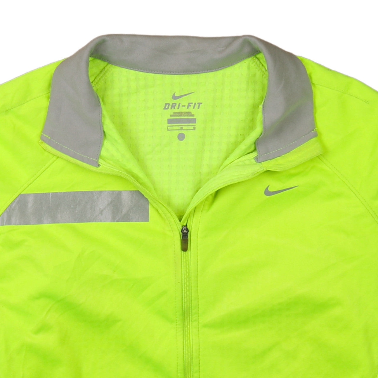 Nike Women's Yellow Dri-FIT Windbreaker Jacket L Reflective Lightweight