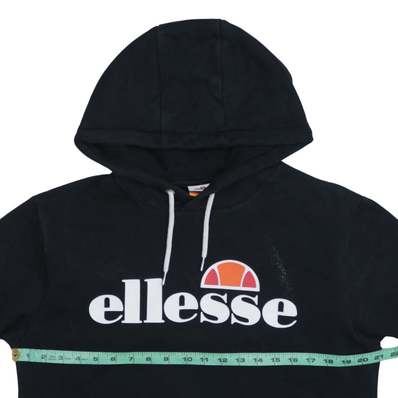 Ellesse Women's Black Pullover Hoodie Size M Cotton Blend Logo Hooded Sweatshirt