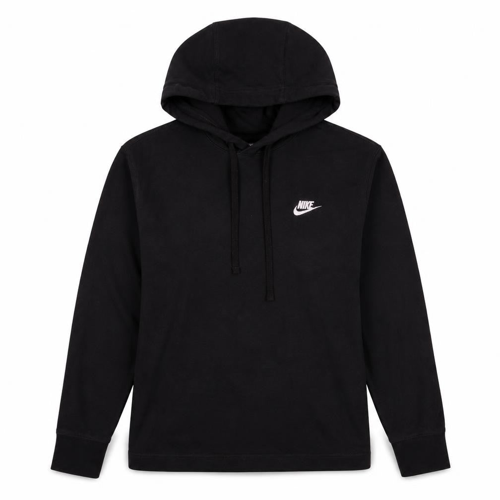 Nike Women's Black Pullover Hoodie Medium Cotton Logo Sweatshirt