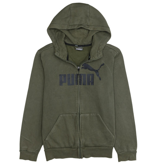 Puma Men's Green Full Zip Hoodie Size S Fleece Sweatshirt