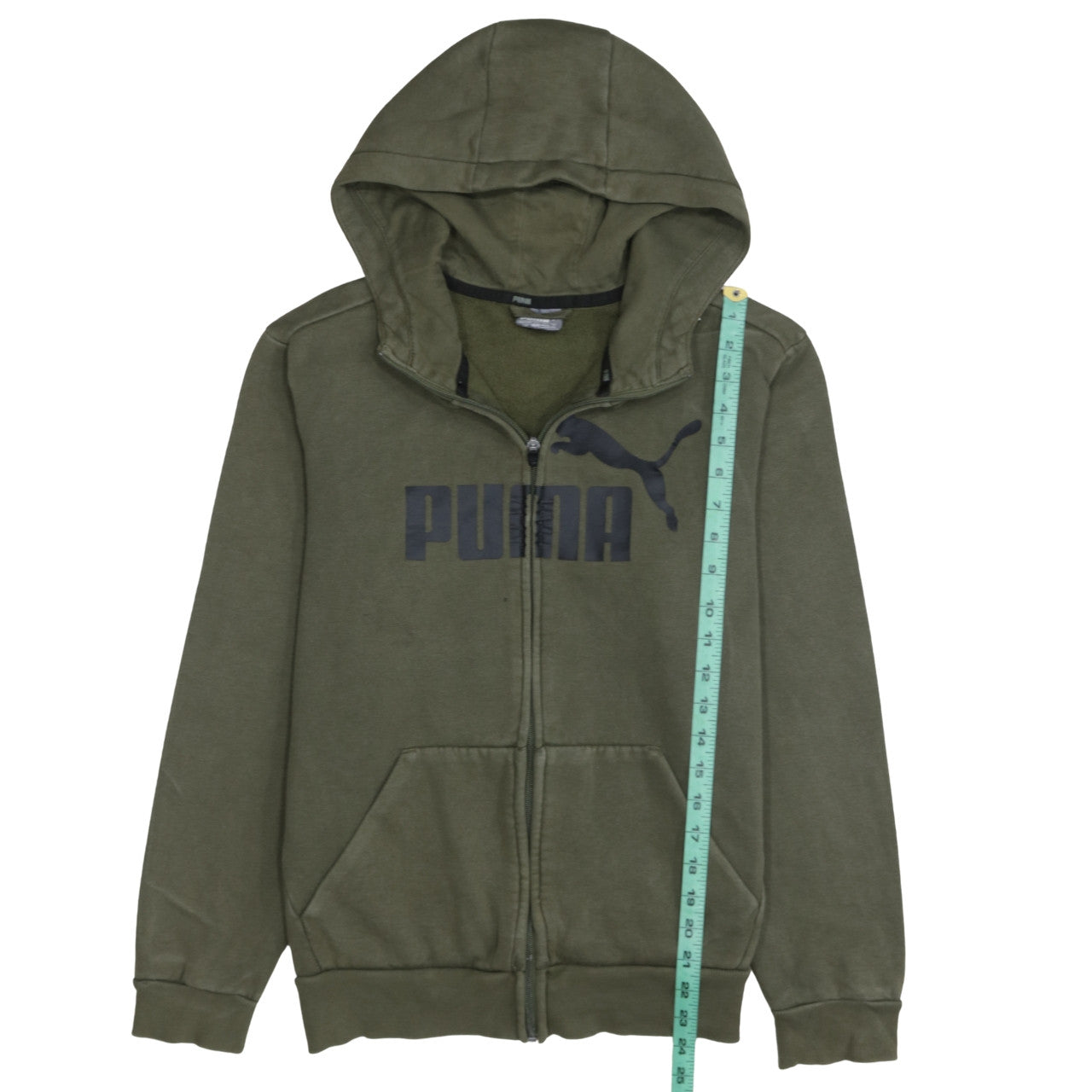 Puma Men's Green Full Zip Hoodie Size S Fleece Sweatshirt