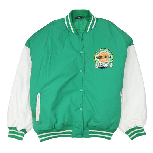 Missguided Womens Green Varsity Jacket UK 10 Casual Baseball Style