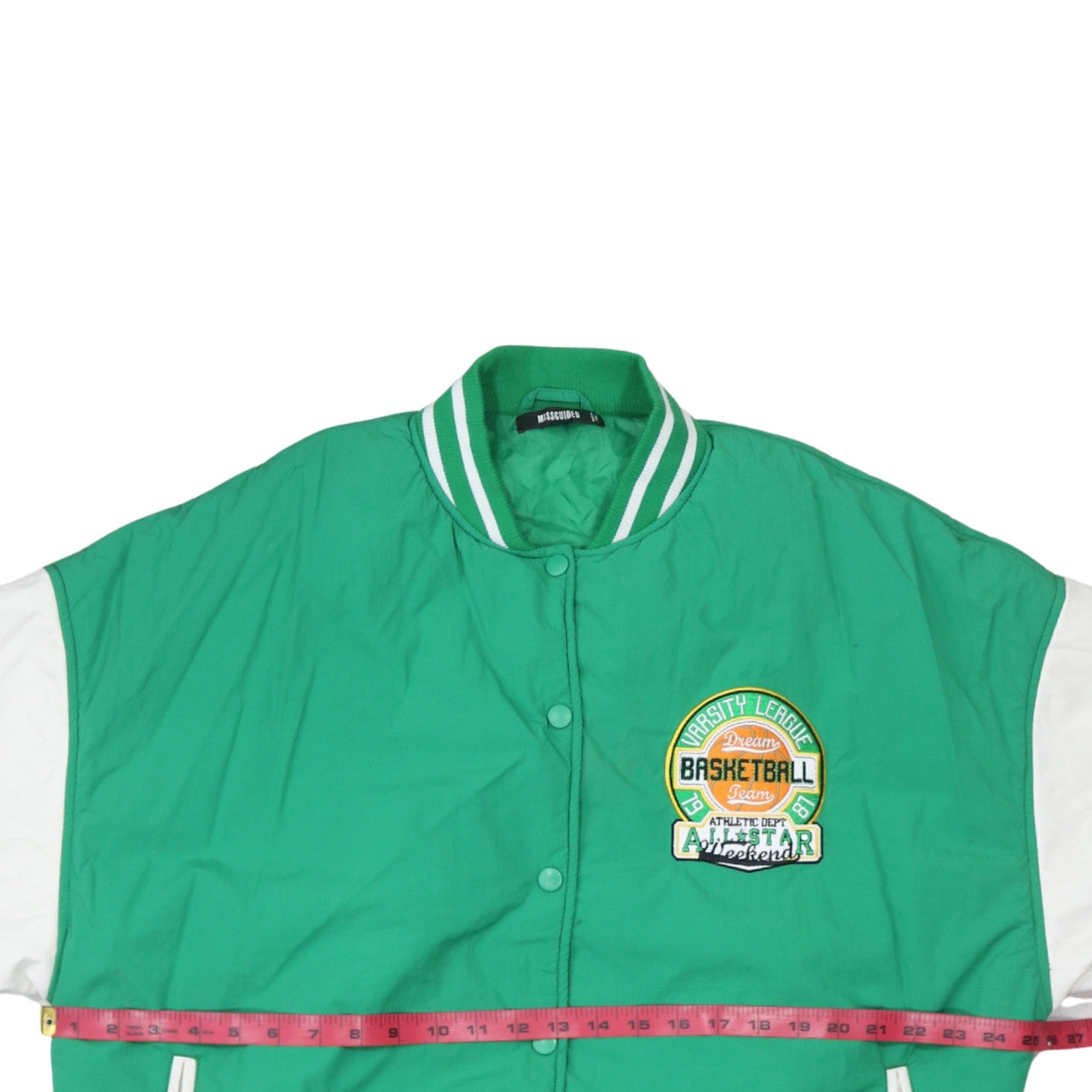 Missguided Womens Green Varsity Jacket UK 10 Casual Baseball Style