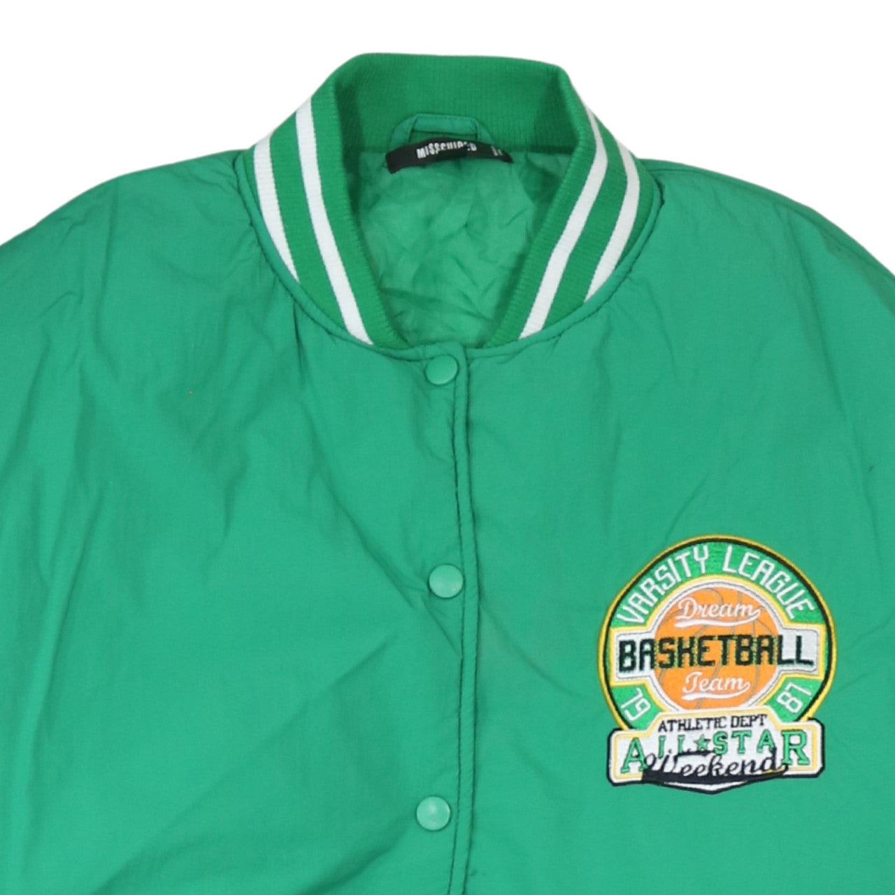 Missguided Womens Green Varsity Jacket UK 10 Casual Baseball Style