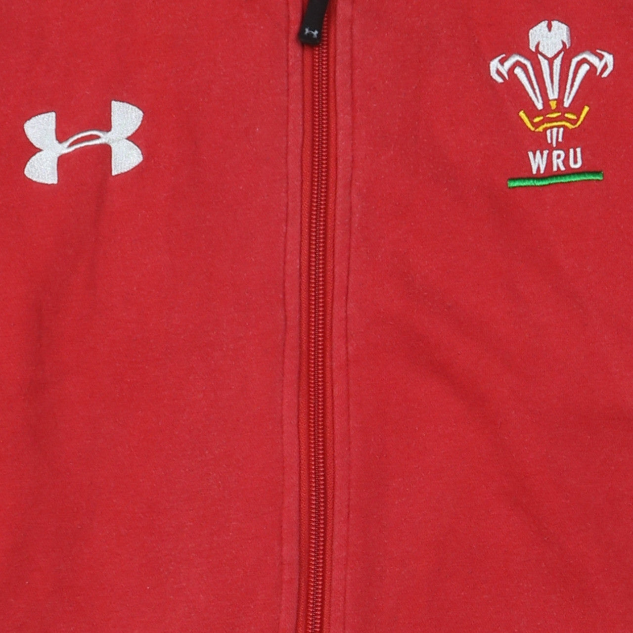 Under Armour Men's Red Full Zip Hoodie Medium WRU Rugby Fleece