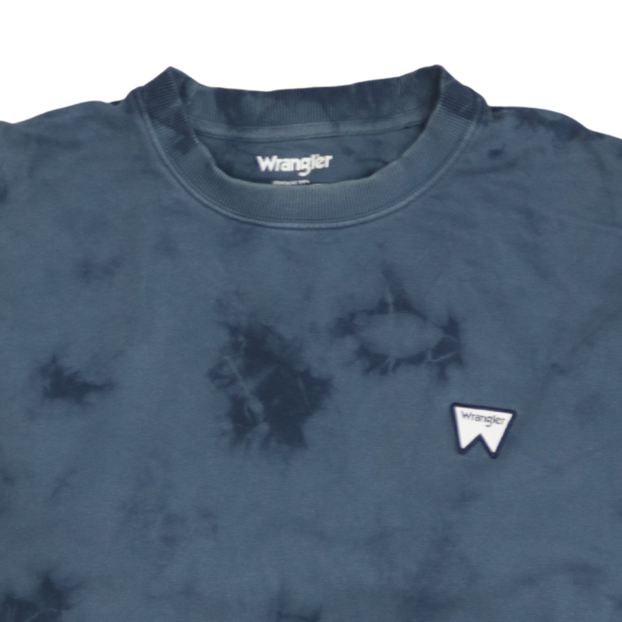 Wrangler Men's Blue Tie-Dye Cotton Crew Neck Sweatshirt L