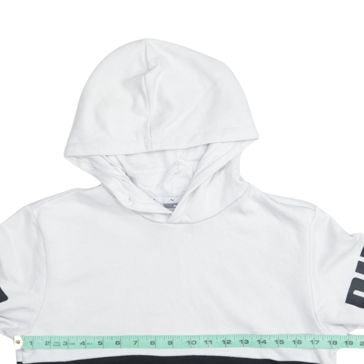 Puma Boys White and Black Pullover Hoodie Size 13-14 Years Colourblock