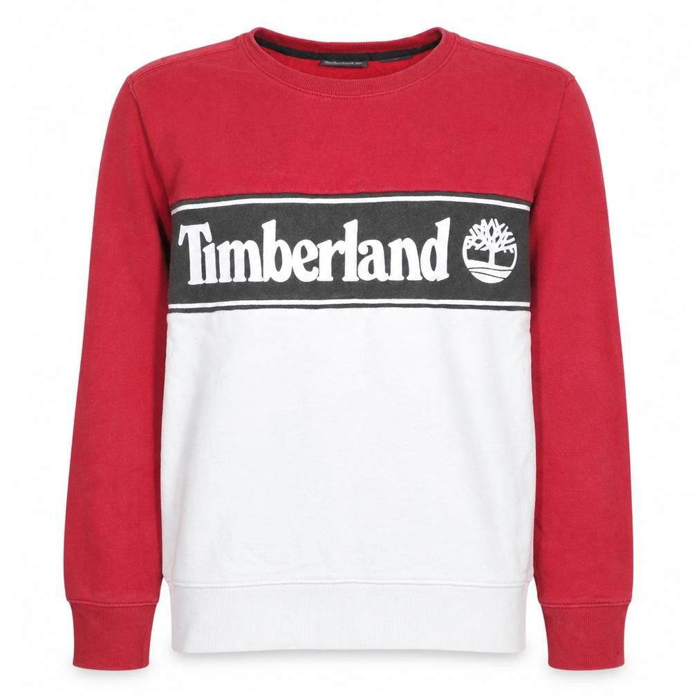 Timberland Men’s Red White Logo Crew Neck Pullover Sweatshirt Size S