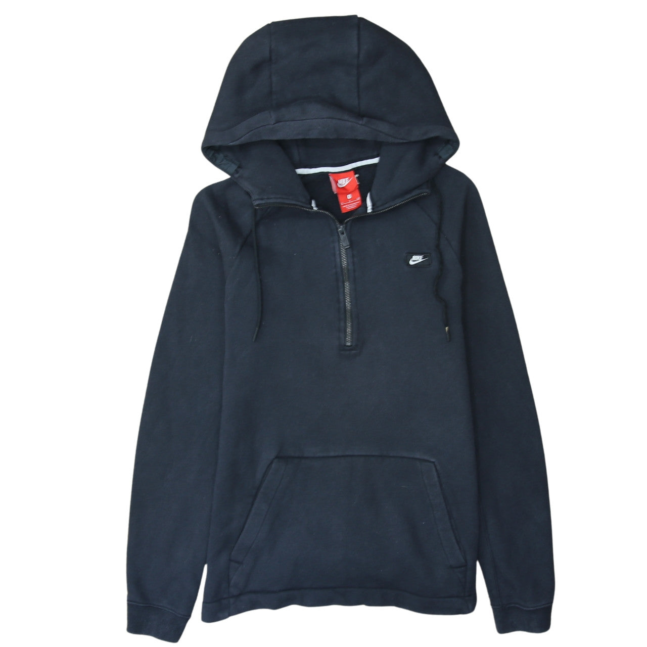 Nike Men's Black Small 1/2 Zip Hoodie Cotton Blend Fleece