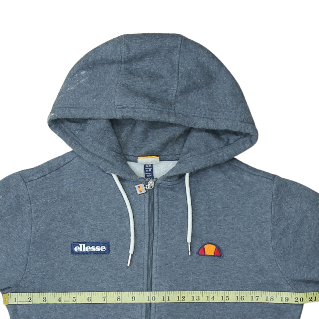 Ellesse Mens Blue Full Zip Hoodie M Regular Fit Logo Fleece