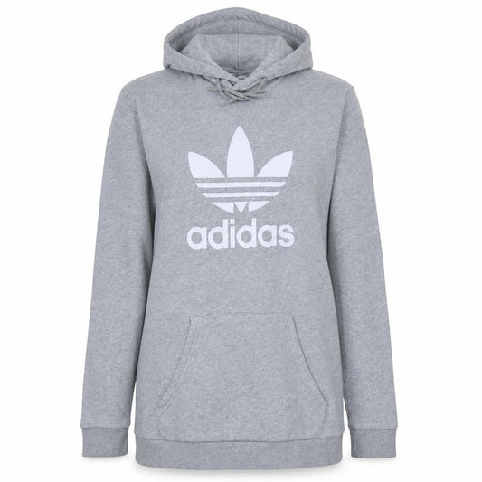 Adidas Women Grey Hoodie UK 18 Pullover Hooded Sweatshirt
