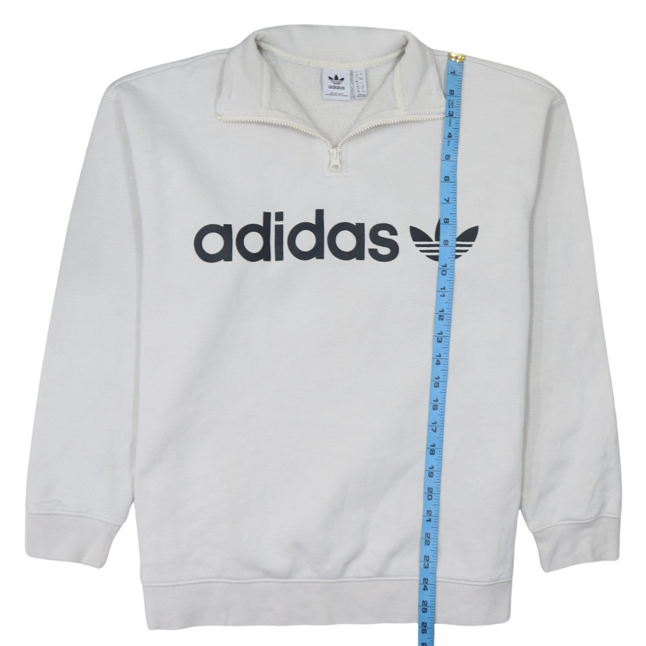Adidas Women’s Ivory 1/4 Zip Pullover Sweatshirt UK 12
