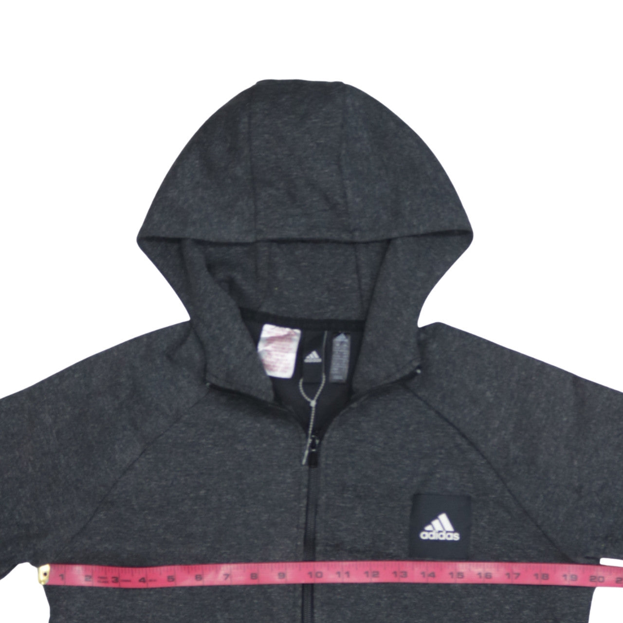 Adidas Boys Dark Grey Full Zip Hoodie Size 11-12 Years Hooded Sportswear