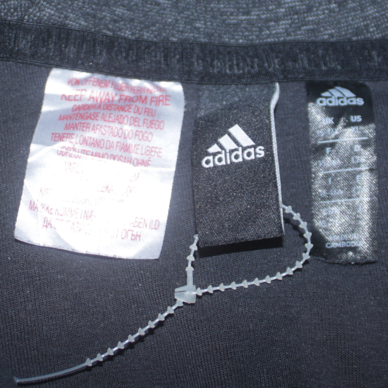 Adidas Boys Dark Grey Full Zip Hoodie Size 11-12 Years Hooded Sportswear