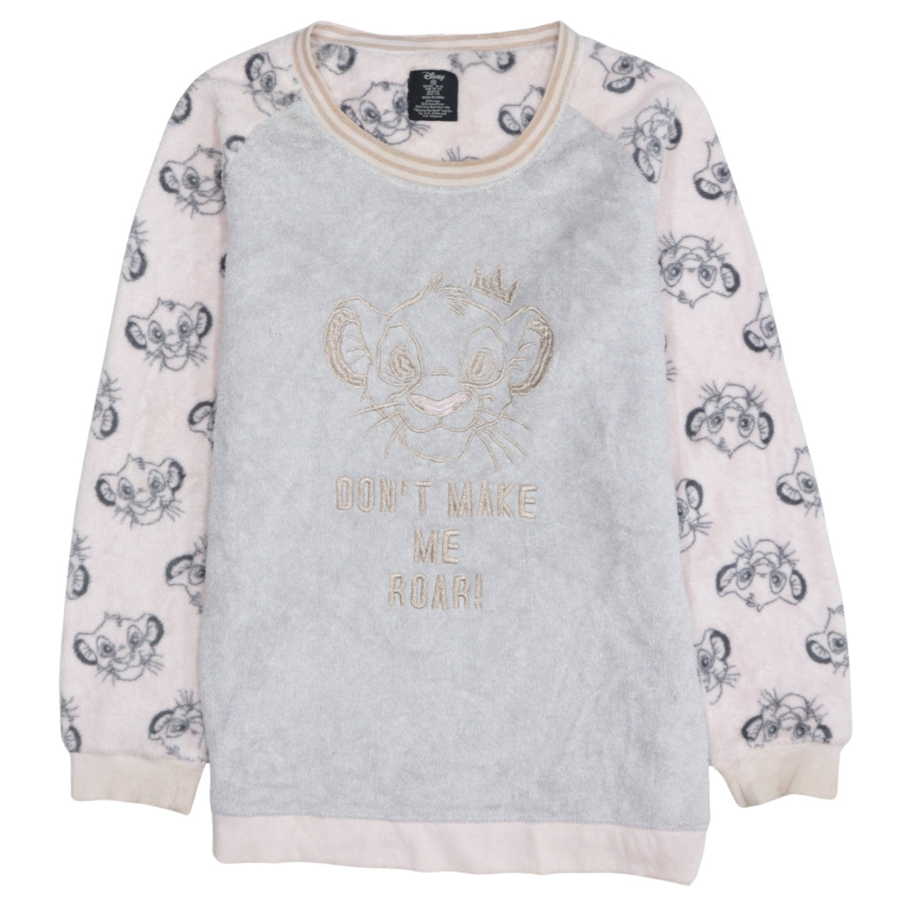 Love to Lounge Disney Simba Grey Fleece Pyjama Top Women’s Size 10-12