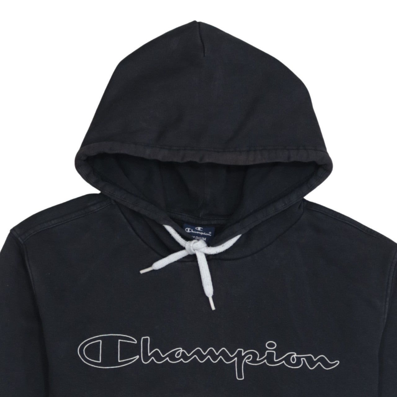 Champion Men's Black Medium Pullover Hoodie with Logo