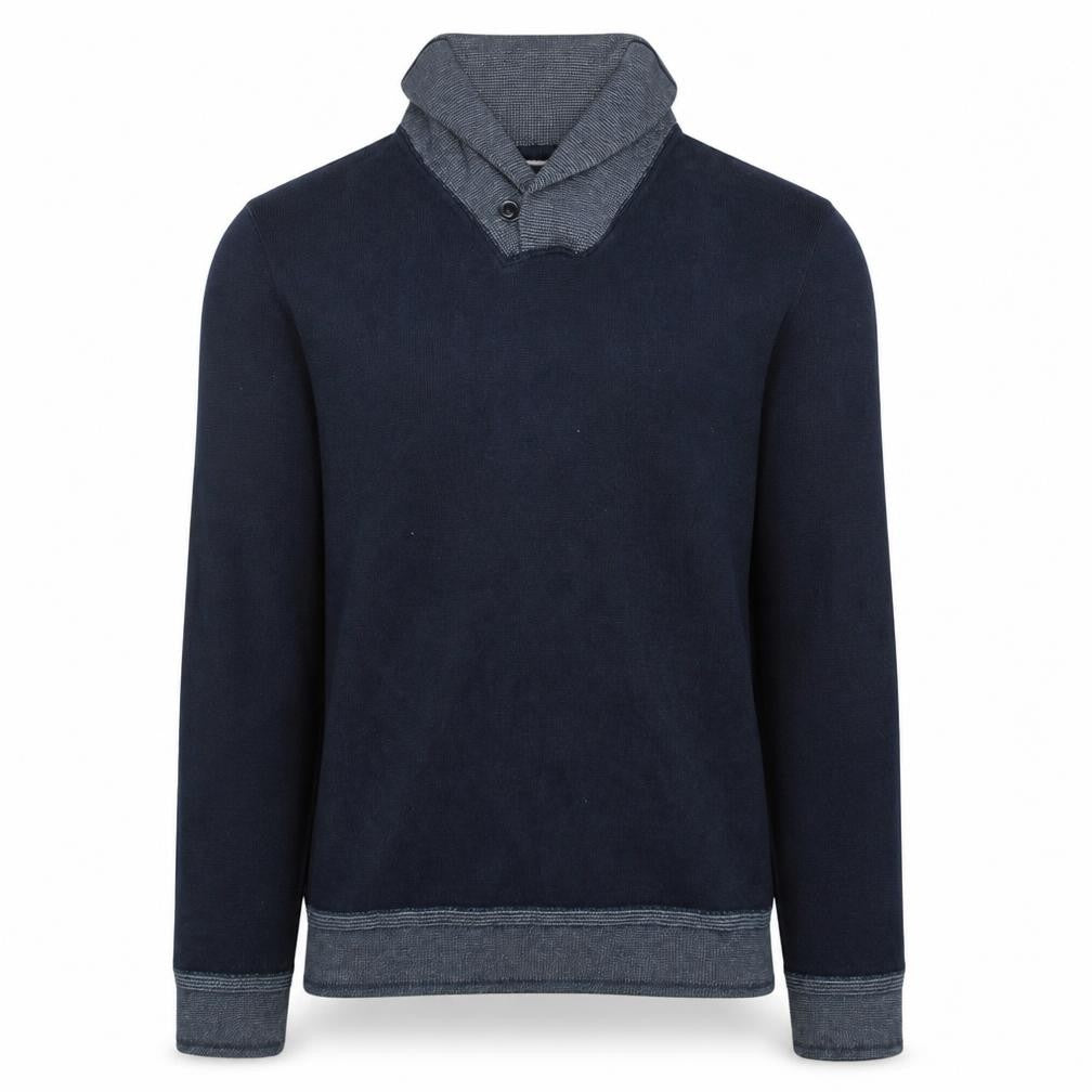 Tommy Hilfiger Men's Blue Cotton Shawl Collar Pullover Jumper M