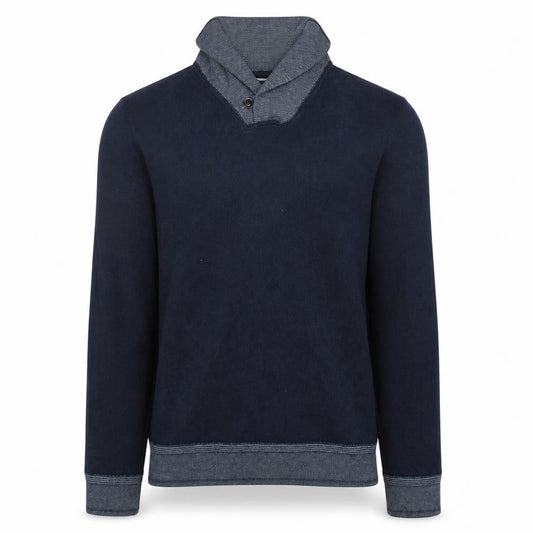 Tommy Hilfiger Men's Blue Cotton Shawl Collar Pullover Jumper M