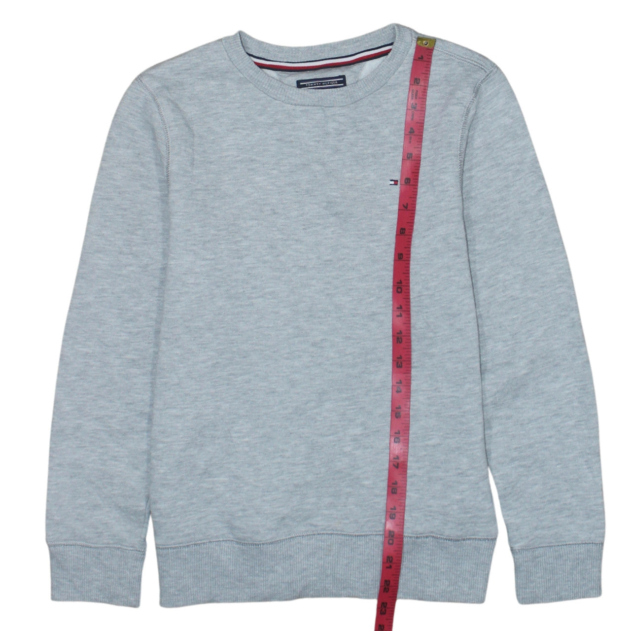 Tommy Hilfiger Boys Grey Sweatshirt Size 152 Cotton Blend Crew Neck