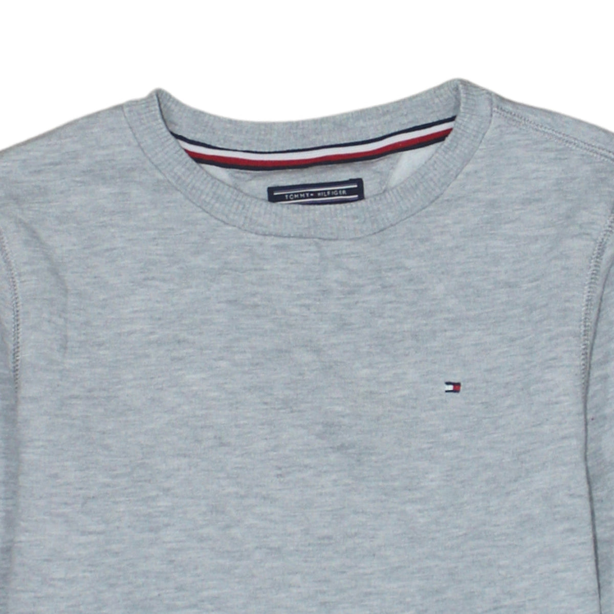 Tommy Hilfiger Boys Grey Sweatshirt Size 152 Cotton Blend Crew Neck