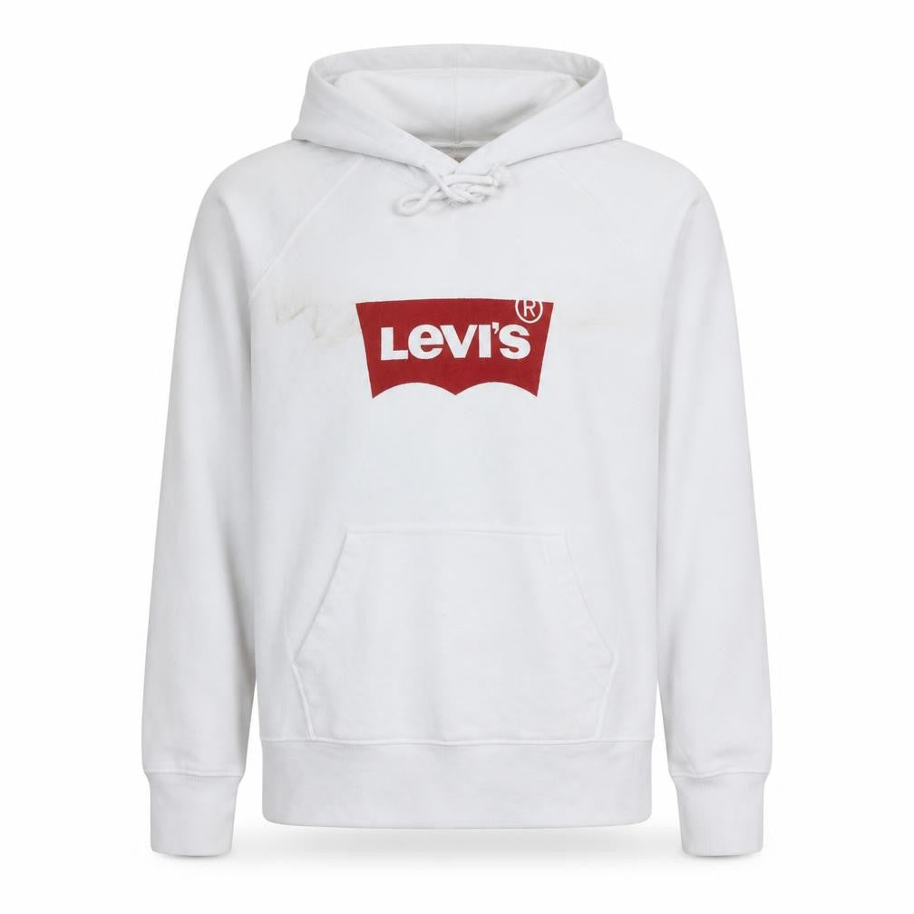 Levi's Men's White Pullover Hoodie Medium Graphic Logo Sweatshirt