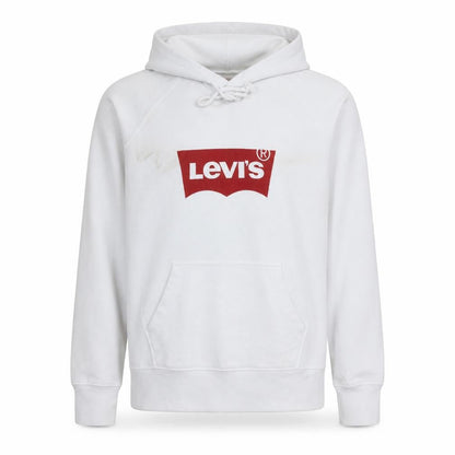 Levi's Men's White Pullover Hoodie Medium Graphic Logo Sweatshirt